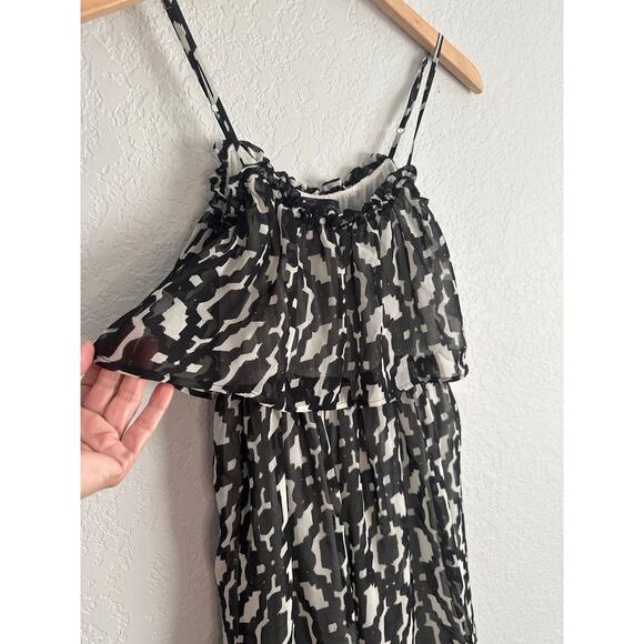 PJK Patterson J. Kincaid Benitta Tiered Maxi Dress Black Layered Vacation Resort - Picture 2 of 6